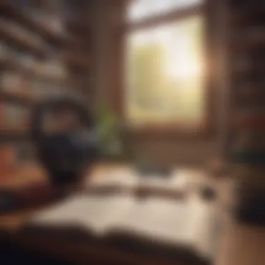 Creating the Perfect Atmosphere for Consumption A serene environment showcasing a cozy reading nook with headphones