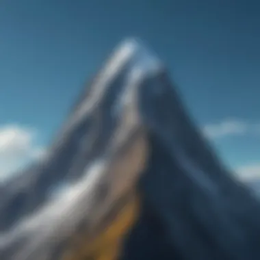 A mountain peak with a clear blue sky, symbolizing aspirations.