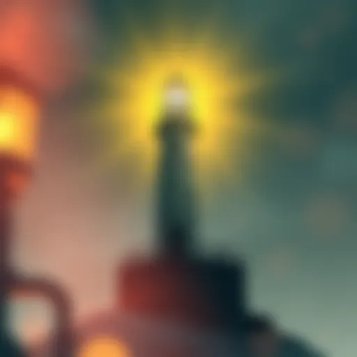 The Guiding Light of Leadership An illustration depicting the essence of leadership through a symbolic representation of a lighthouse guiding a ship.