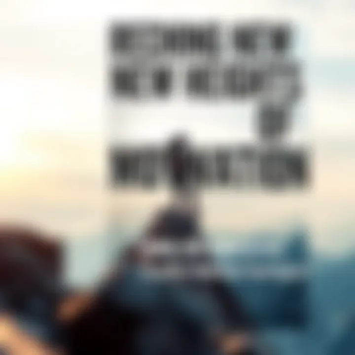 Reaching New Heights of Motivation A visual representation of motivation with a mountain climber reaching the peak, symbolizing personal growth and achievement.