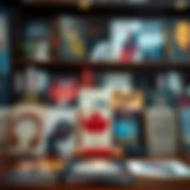 Diverse genres of audiobooks displayed