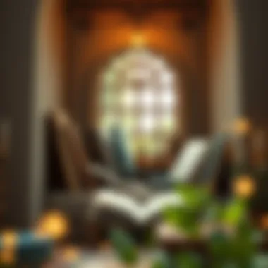 Creating a Sanctuary for Knowledge A serene reading nook filled with inspirational literature