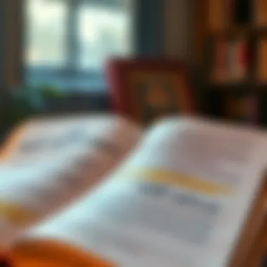 Insights on Self-Assurance An open book with highlighted passages about self-assurance