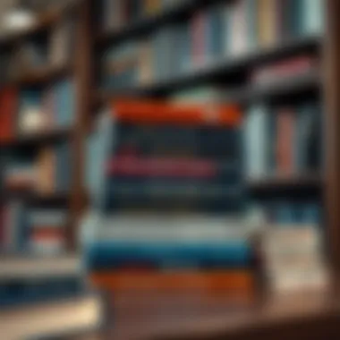 Curated Sales Audiobook Collection A collection of top sales audiobooks stacked on a stylish bookshelf.