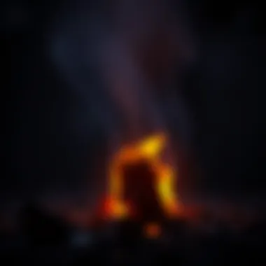 Hope's Glow Amidst Darkness A glowing ember in the dark, symbolizing hope and moral fortitude