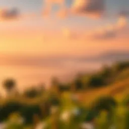 A serene landscape depicting contentment