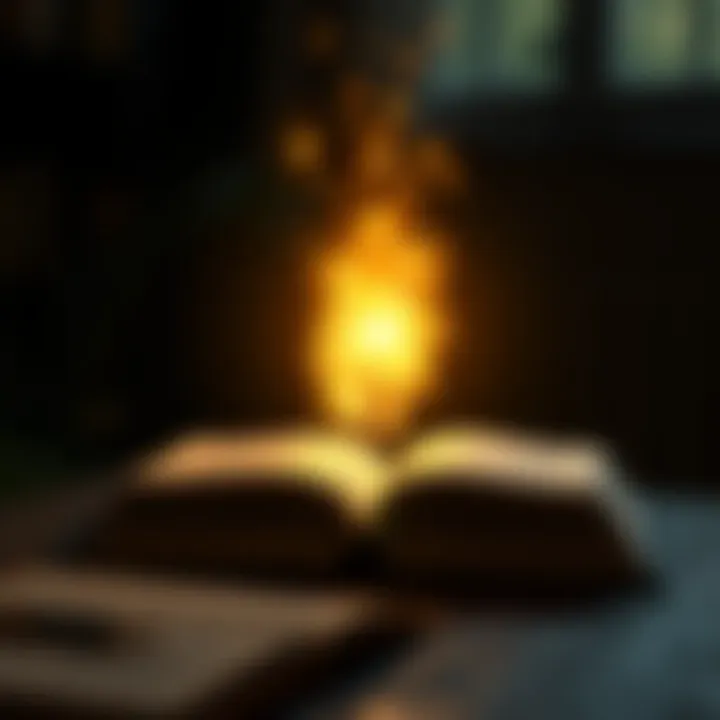 Literary Lights of Fulfillment An open book with a glowing light symbolizing enlightenment