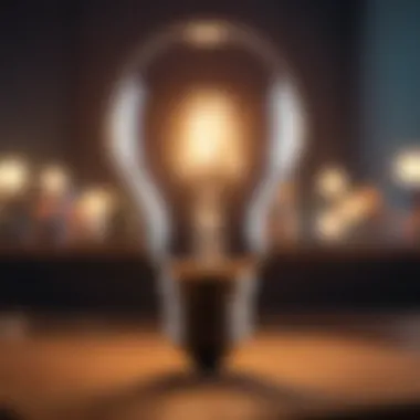 A light bulb representing ideas and insights