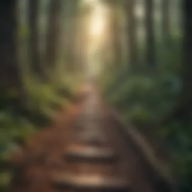 Journey of Personal Growth A path through a forest symbolizing personal growth and journey