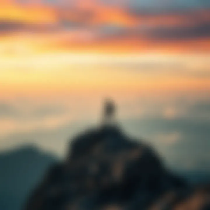 Overcoming Challenges A mountain climber reaching the summit