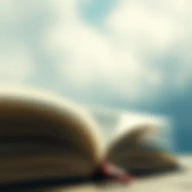 Literary Insights on Resilience An open book with pages turning in the wind