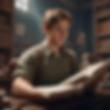 Literary Bravery Unveiled A literary scene illustrating bravery