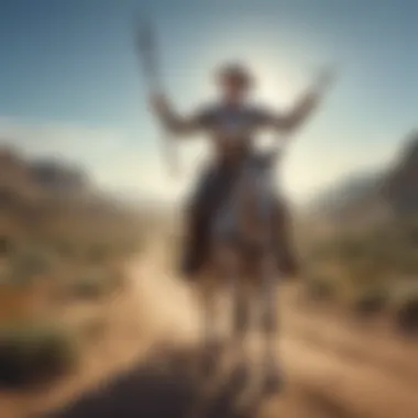 The Heroic Figure of Don Quixote Illustration of Don Quixote in a heroic pose