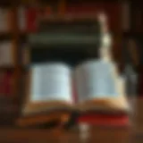 A stack of classic emotional novels with an open book revealing poignant passages