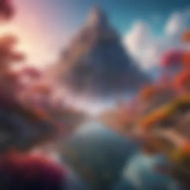 Surreal Dreamscape A surreal landscape depicting a dreamlike state with vibrant colors