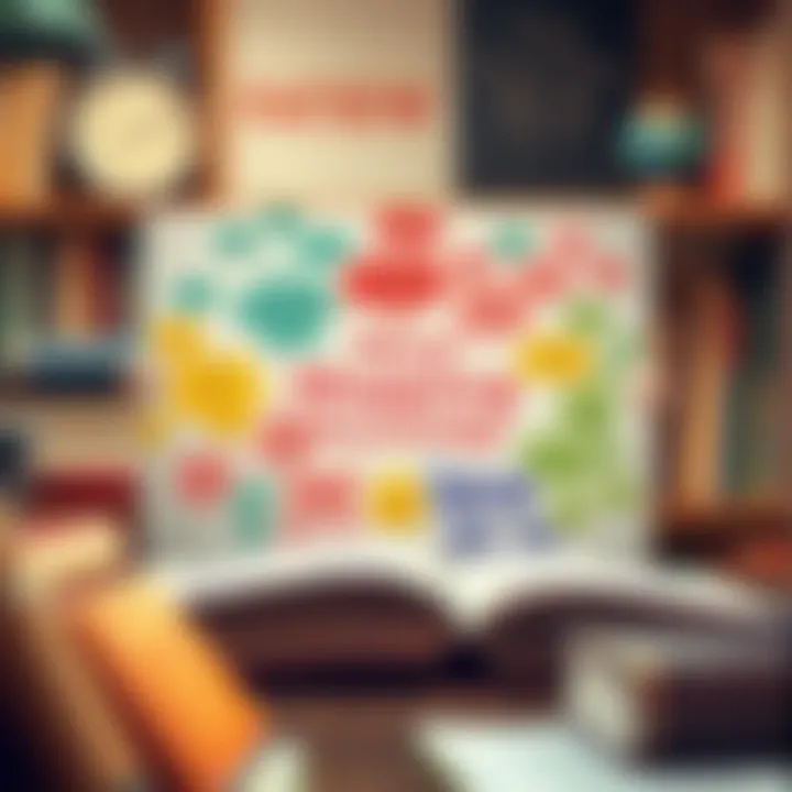 Mind Mapping Knowledge A vibrant mind map illustrating concepts derived from book summaries