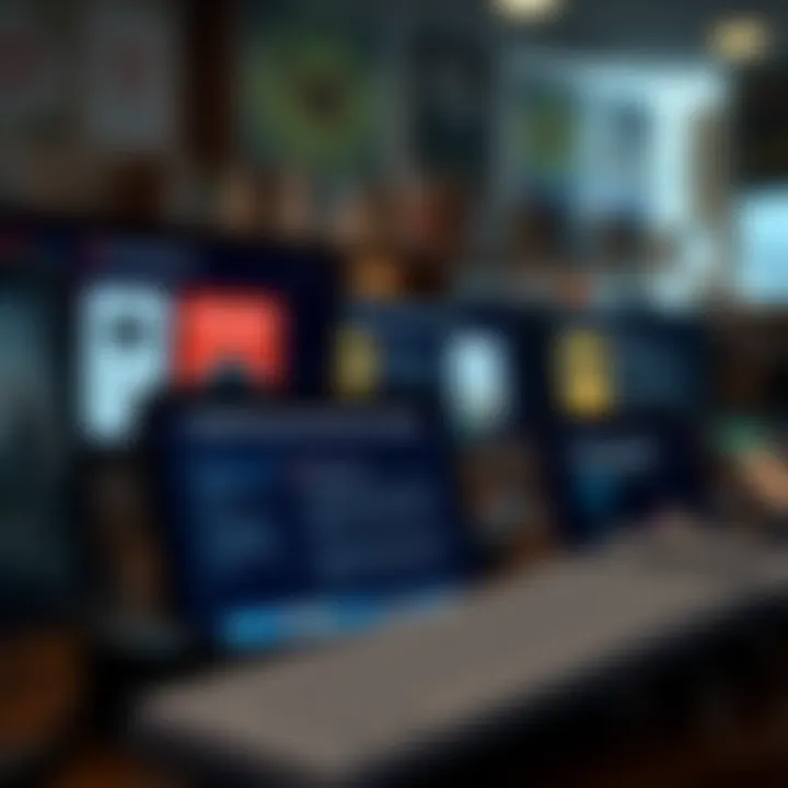 Screens showcasing various book summary platforms