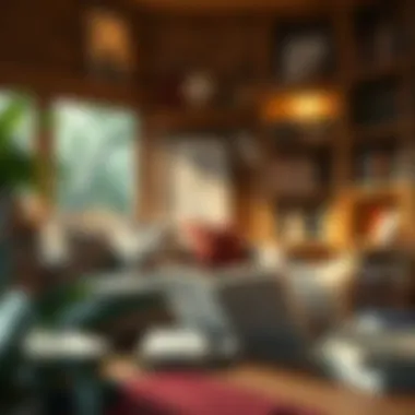 A serene reading nook with books and summaries