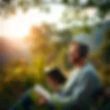 Experiencing Offline Audiobooks in Nature A serene environment with a person enjoying an audiobook