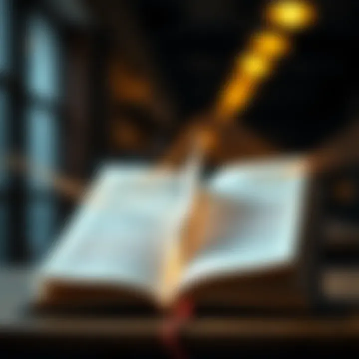 Bridging Literature and Audio Experience An open book with sound waves emanating from it