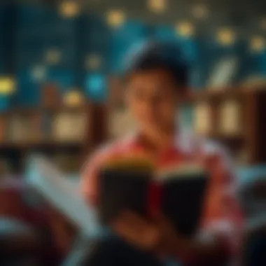 Engaged in Personal Growth Through E-Books An individual engaged in reading a self-help e-book on a tablet.