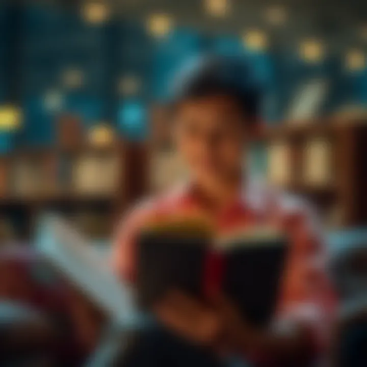 Engaged in Personal Growth Through E-Books An individual engaged in reading a self-help e-book on a tablet.