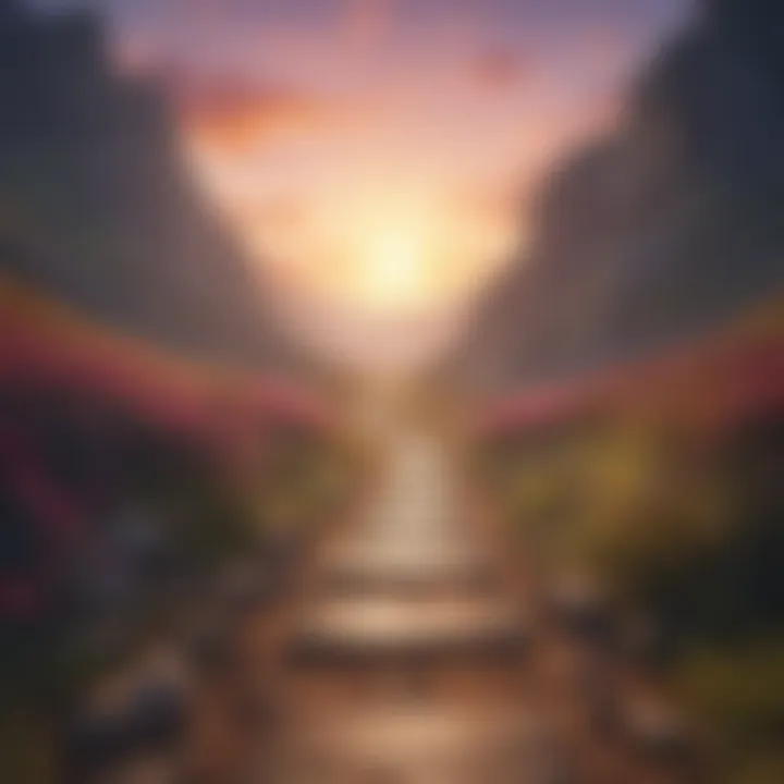 A path leading towards a bright horizon, symbolizing personal growth