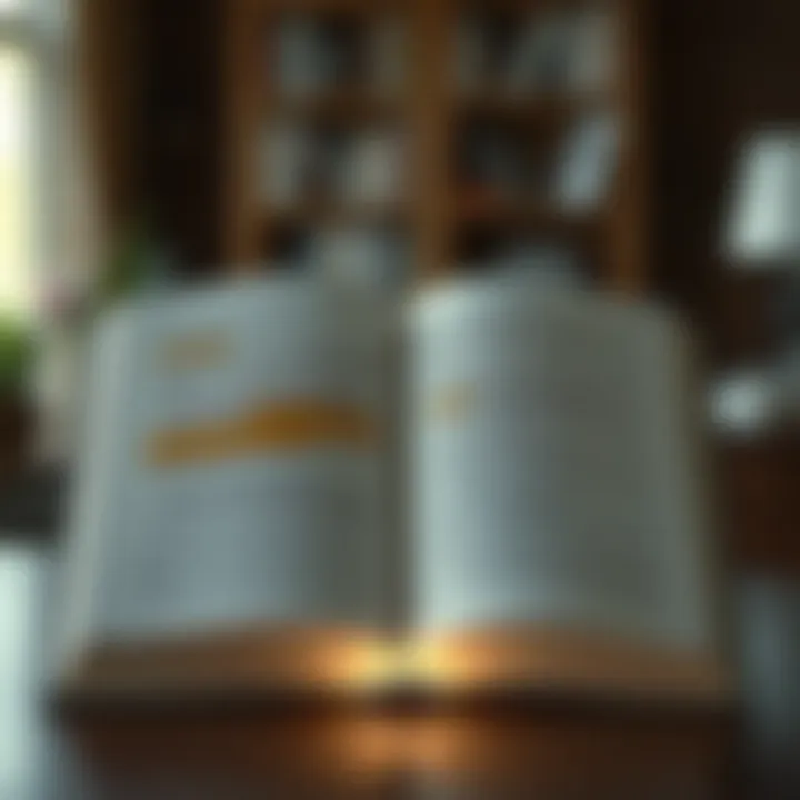 An open book with highlighted passages on minimalism