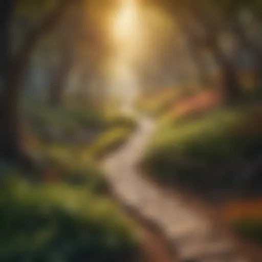 A symbolic representation of success through a winding path