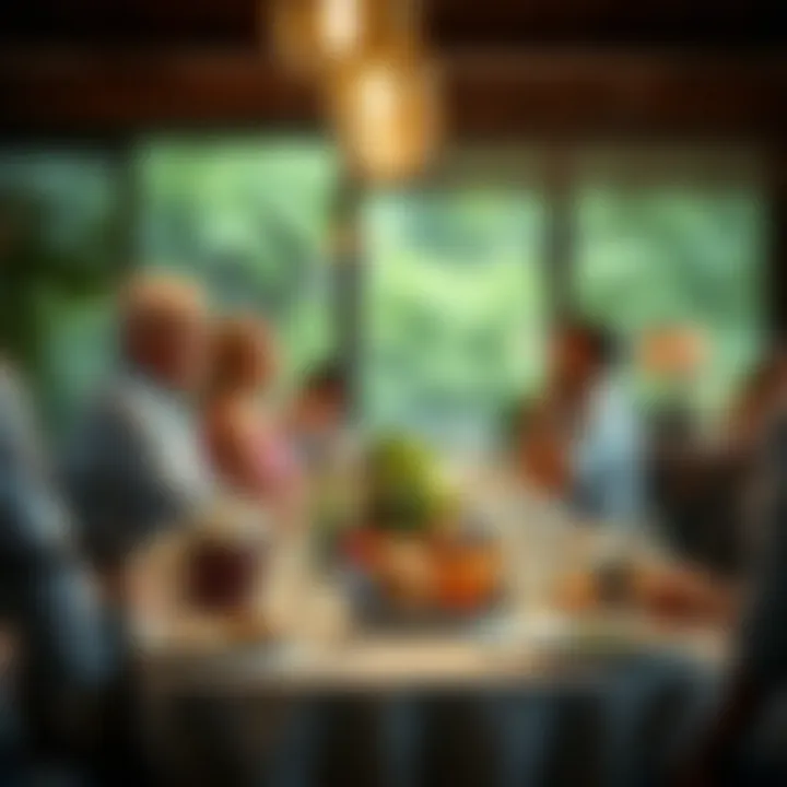 Joyful Healthy Dining Experience A peaceful dining scene highlighting the joy of healthy eating