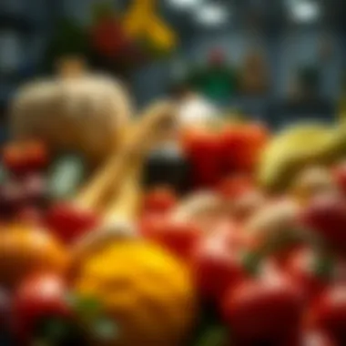 Fresh Produce and Well-being An array of fresh fruits and vegetables symbolizing well-being