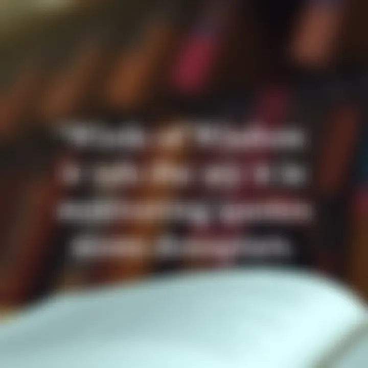 Words of Wisdom A motivational quote displayed in an artistic font