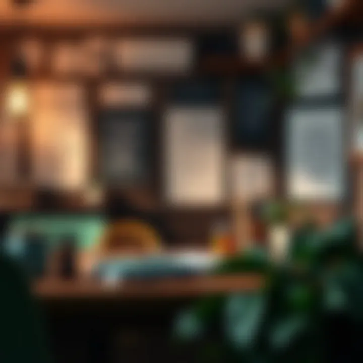 Motivational Quotes in Daily Life A serene workspace with quotes on display