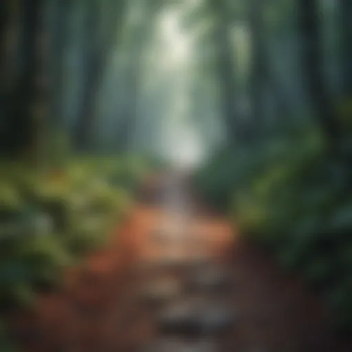 A winding path through a dense forest, symbolizing exploration