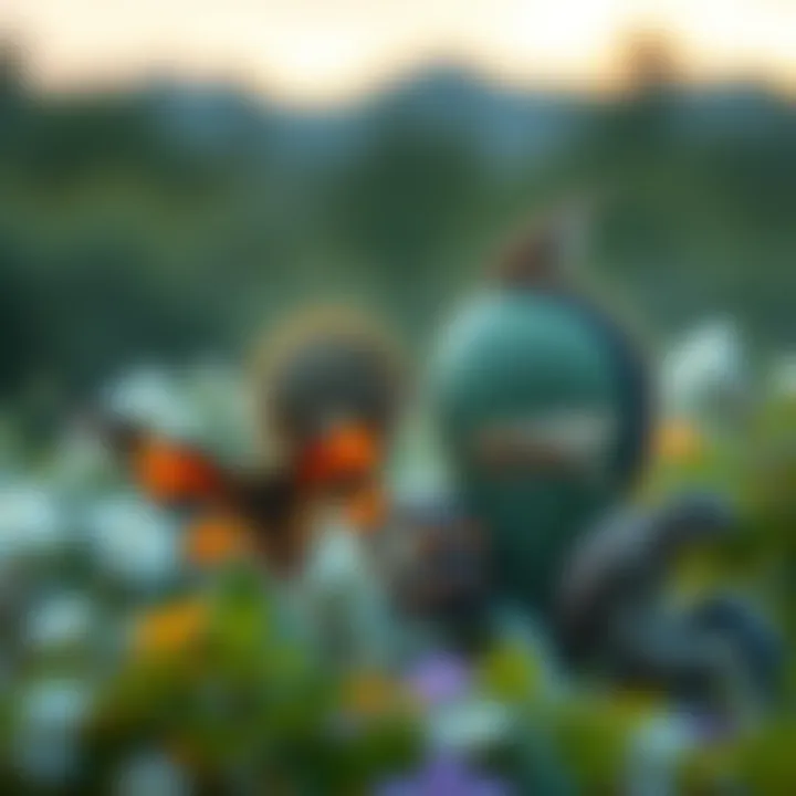 Illustration of a diverse ecosystem showing various species coexisting