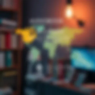 Audiobook Platforms Overview A digital map illustrating various platforms offering free audiobooks