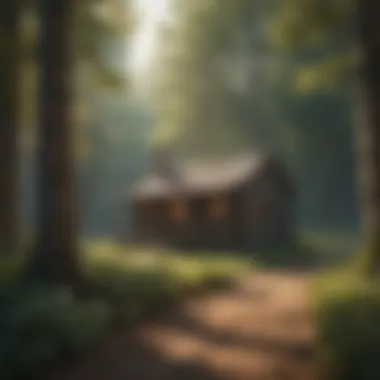 Thoreau's Retreat: A Symbol of Simplicity An illustration of Thoreau's cabin in the woods