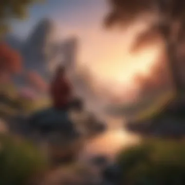 Cultivating Mindfulness A tranquil scene depicting mindfulness and self-awareness.