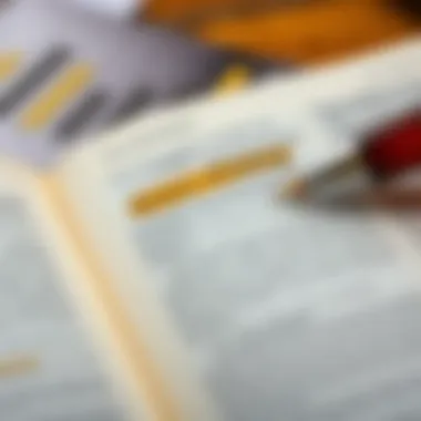 Highlighted Text and Notes in Investing Book Close-up of highlighted text and notes in an investing book