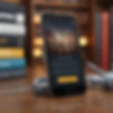 Smartphone displaying an Amazon Prime audiobook app