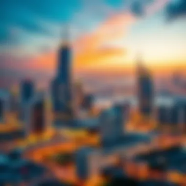 Futuristic City Skyline A futuristic city skyline representing growth and opportunity