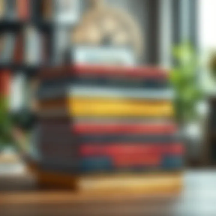 Exploring Diverse Genres A vibrant stack of books representing various genres