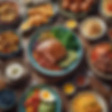 Keto-Friendly Meal Display A beautifully arranged keto-friendly meal showcasing vibrant ingredients.