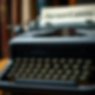 A close-up of Truman Capote's typewriter, symbolizing the author's creative process and dedication to immersive storytelling.