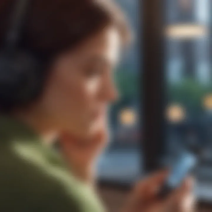 Person listening to an audiobook