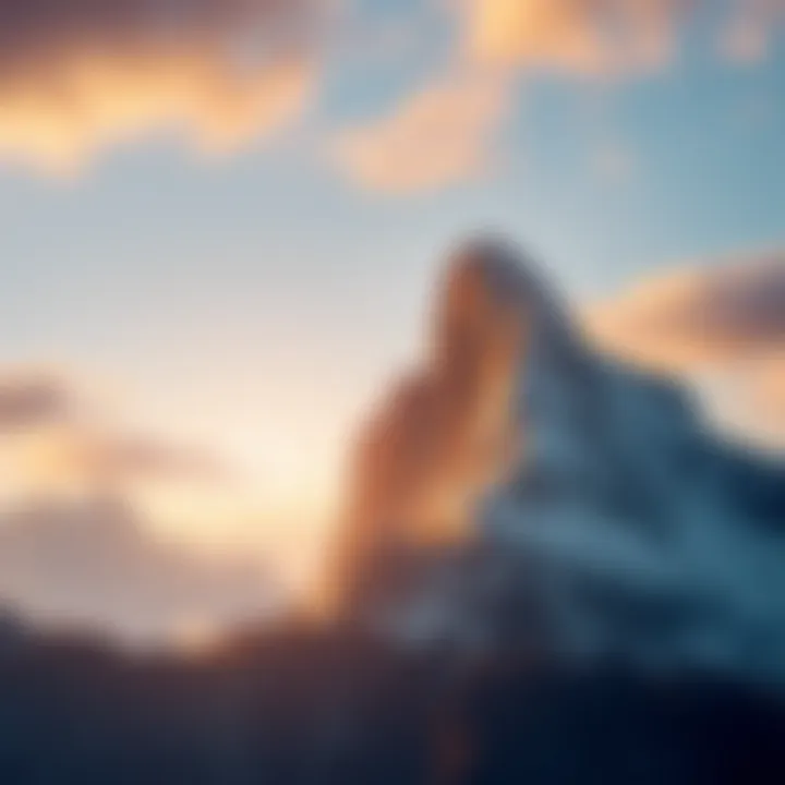 A mountain peak symbolizing achievement and fortitude