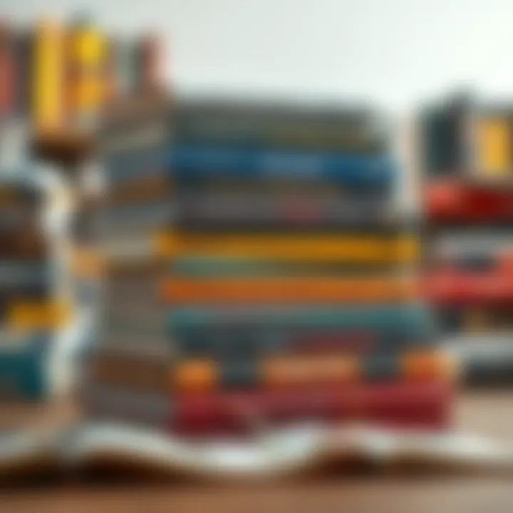 A stack of diverse books with vibrant covers