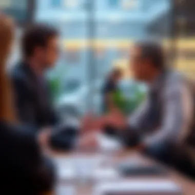 Two individuals discussing strategies in a collaborative setting