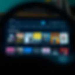 An audiobook interface displaying various titles and genres