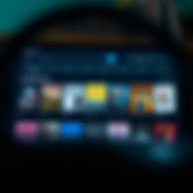 Audiobook Interface Exploration An audiobook interface displaying various titles and genres